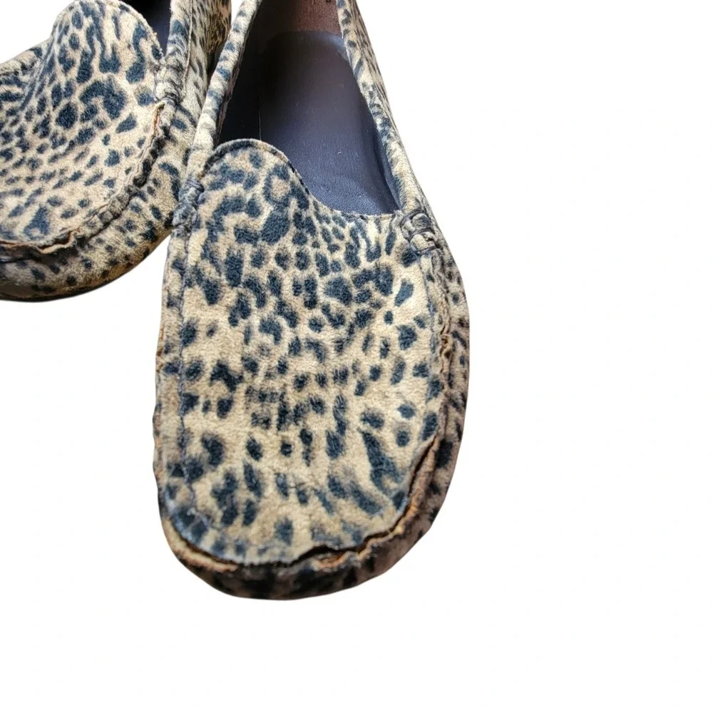 Womens Leopard Print Driving Loafers Animal Pattern Slip On‎ Moc Toe Shoes 8.5